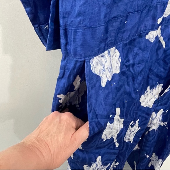 NWT BUSAYO Obi Front-Zip Batik Blue Jumpsuit with Pockets Size XL - Picture 8 of 8